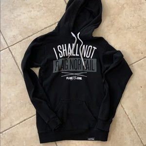 Black “I shall not flag nor fail” pullover hoodie